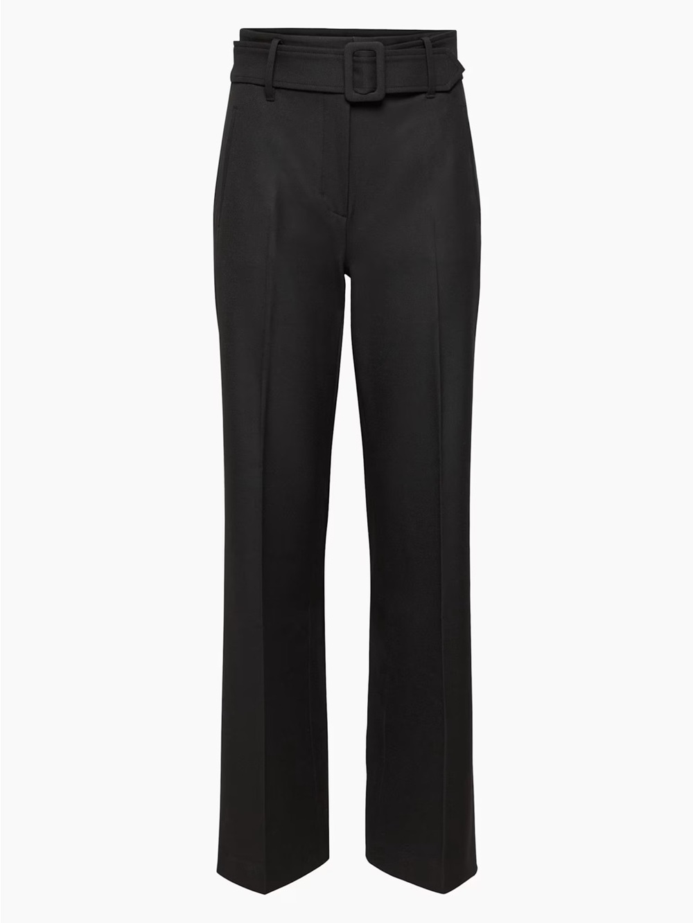 Aritzia Wilfred Bartola Belted High Rise Wide Leg Trouser Pant Black